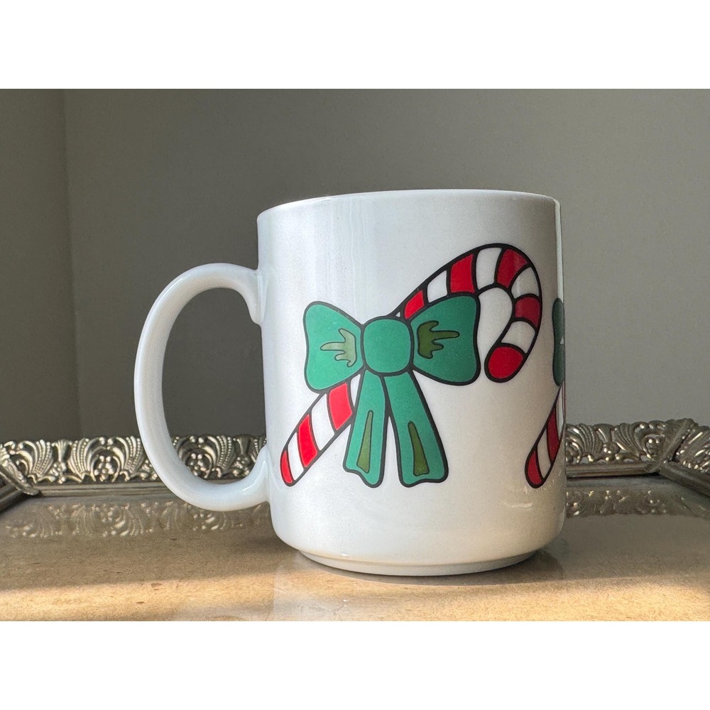 Vintage 1992 Ceramic Candy Cane Coffee Mug by Huston Foods